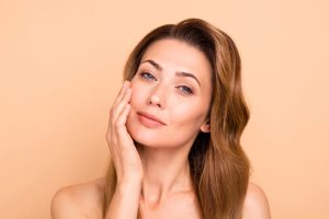Middle-aged woman maintains a pretty face with help from facelift.