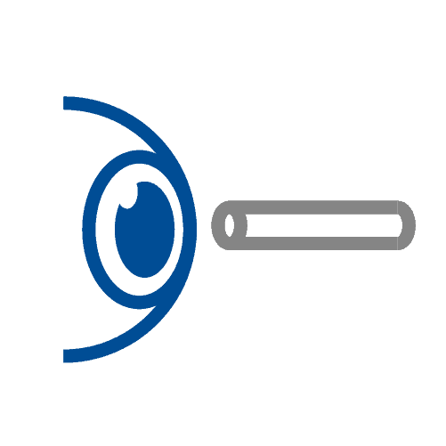 Drainage tubes in eye icon